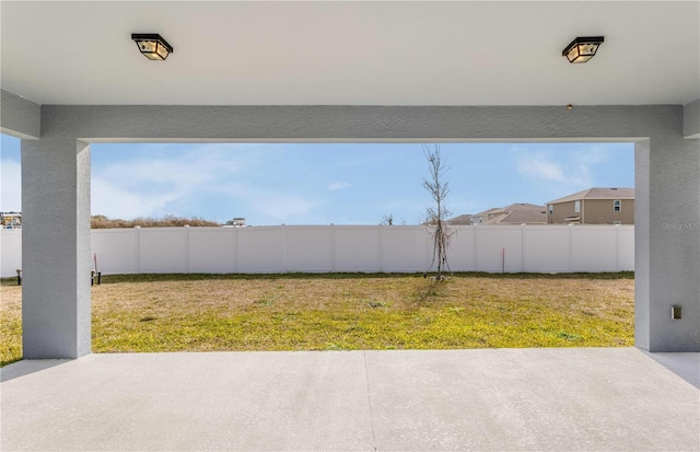 view of yard with a patio area