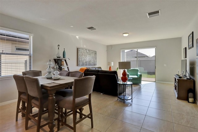 view of tiled dining room