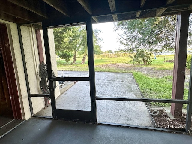 entryway with concrete flooring