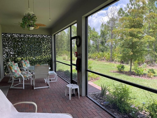 view of unfurnished sunroom