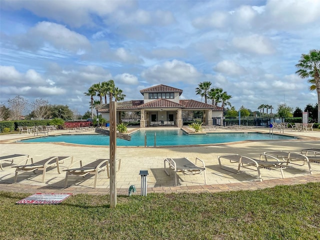 view of pool with a patio