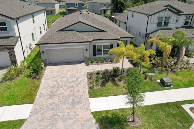 view of front of house with a garage