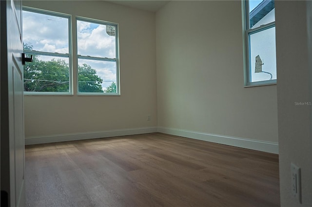 empty room featuring wood-type flooring