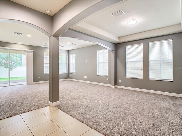 carpeted spare room with a healthy amount of sunlight