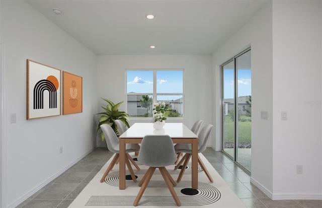 view of tiled dining area