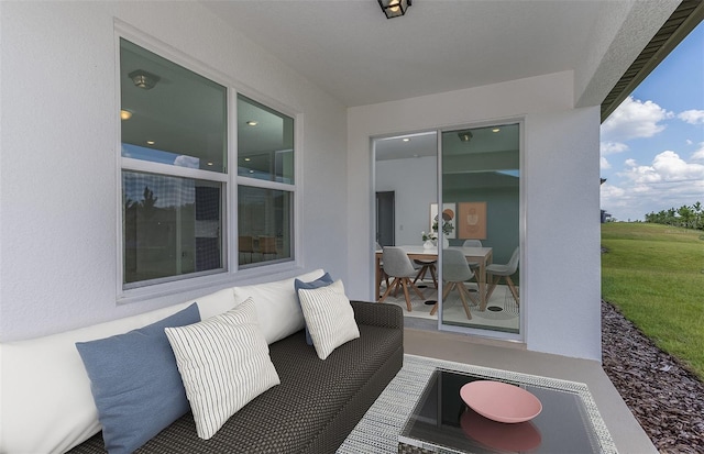 view of patio featuring an outdoor living space