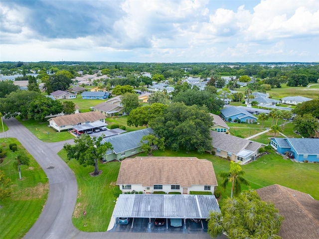 drone / aerial view with a residential view