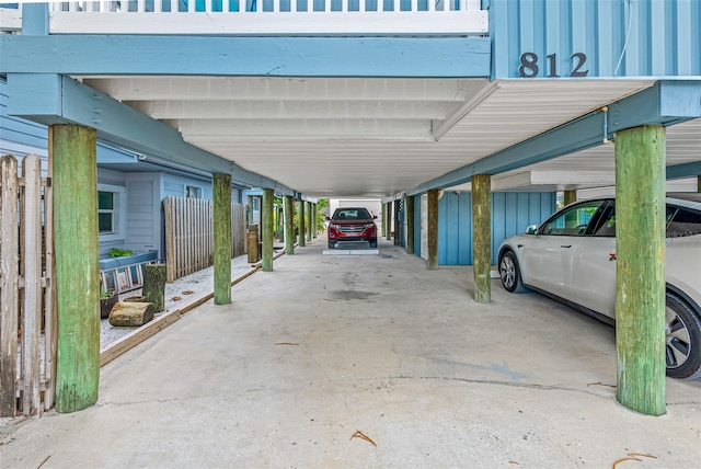 view of parking featuring a carport