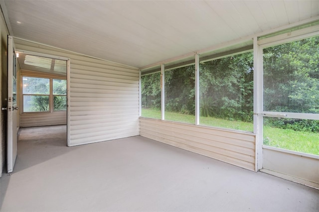 unfurnished sunroom featuring a healthy amount of sunlight