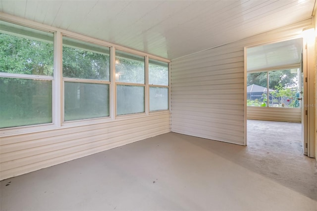 view of unfurnished sunroom