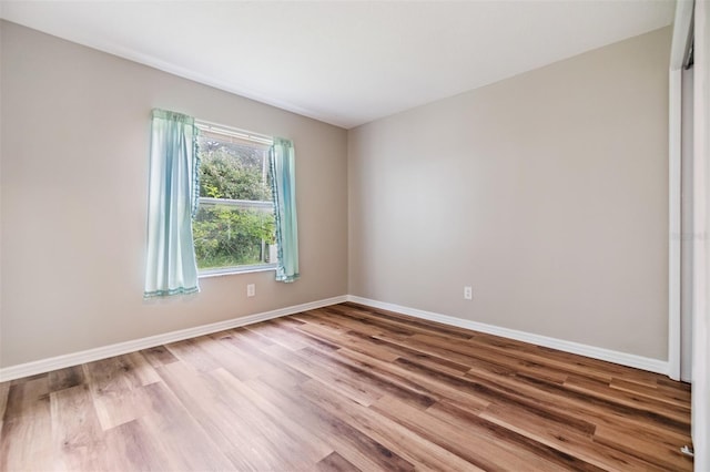 empty room featuring wood-type flooring