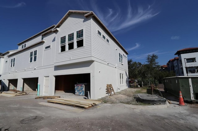 exterior space featuring a garage