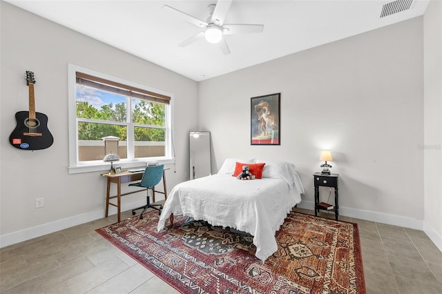 bedroom with ceiling fan