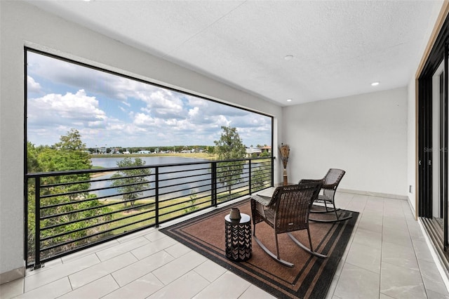 balcony with a water view