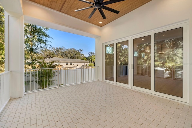 view of patio / terrace featuring ceiling fan