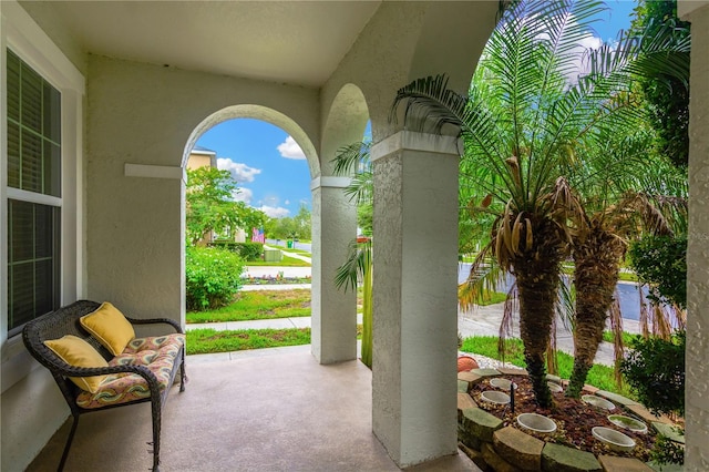 view of patio with a porch