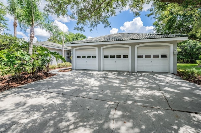 view of garage