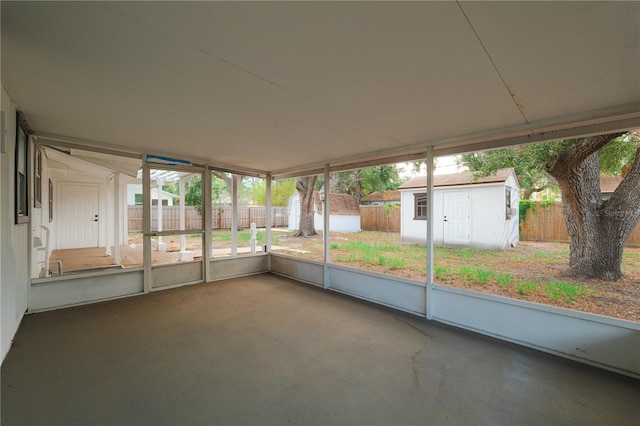 view of unfurnished sunroom