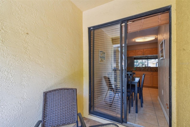 entrance to property featuring sink