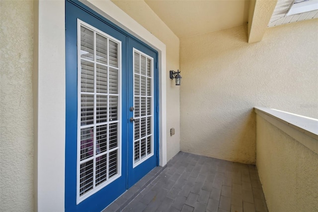 property entrance with french doors