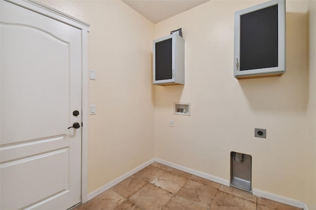 clothes washing area featuring washer hookup and hookup for an electric dryer