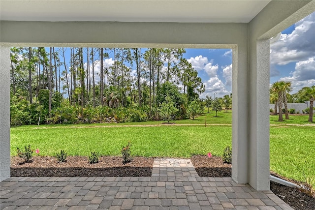 view of yard with a patio