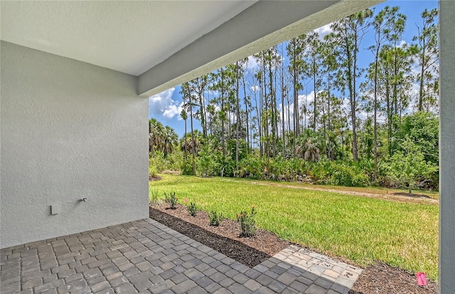 view of yard featuring a patio