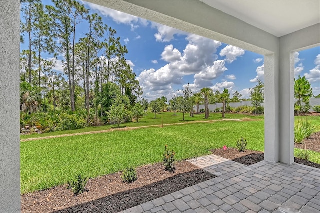 view of yard with a patio