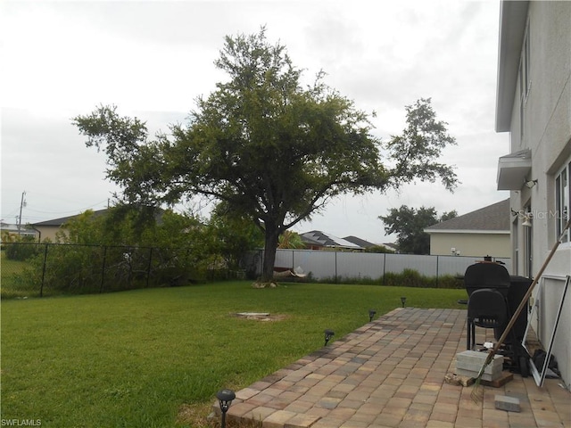 view of yard with a patio area