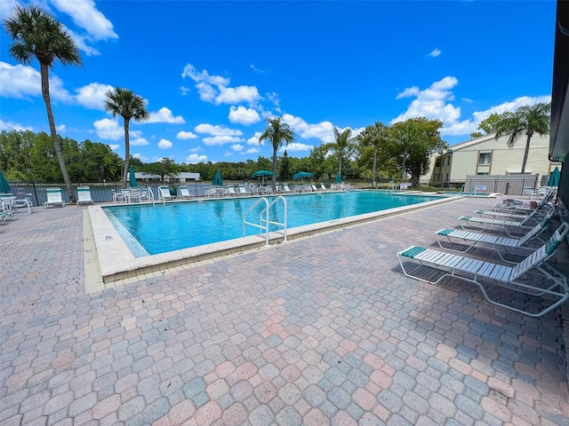 view of pool with a patio area