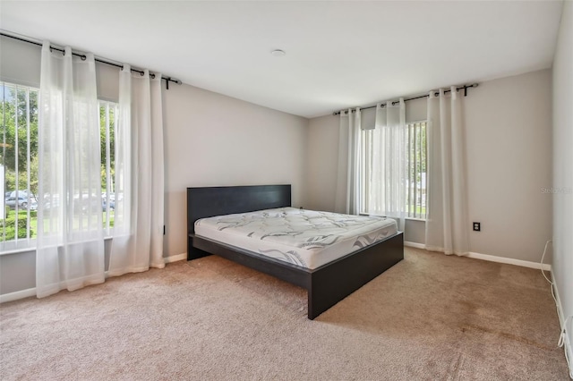 bedroom featuring baseboards and carpet flooring