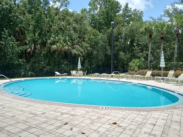 view of pool featuring a patio area