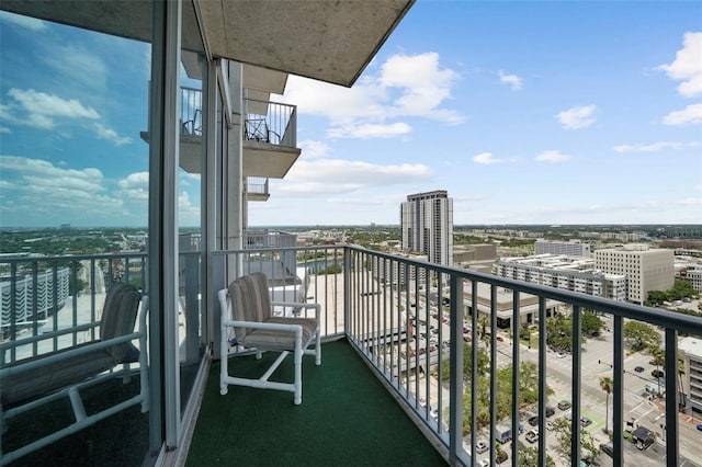 balcony with a city view