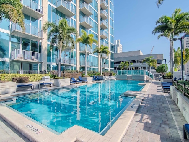 view of pool with a patio area