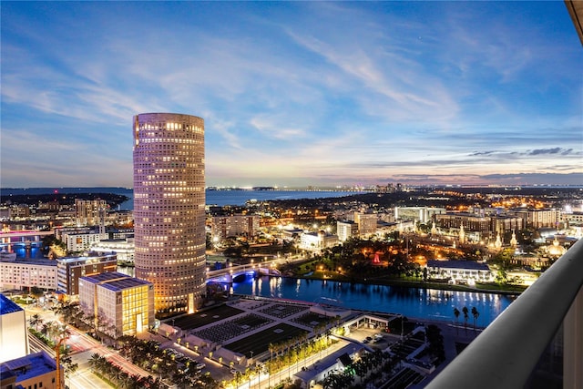 view of city with a water view