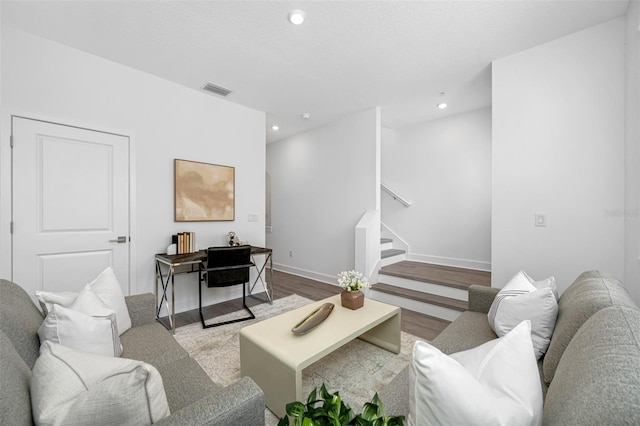 living room featuring light hardwood / wood-style flooring