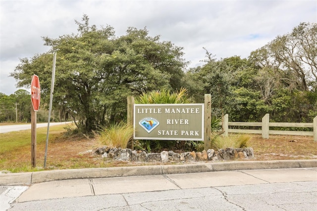 view of community sign