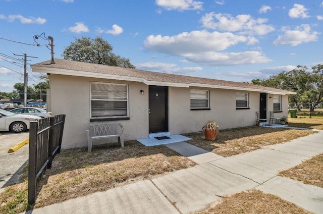 view of single story home