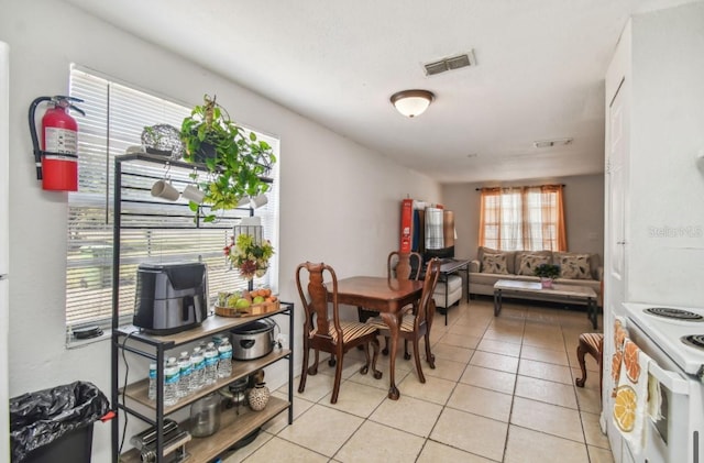 view of tiled dining area