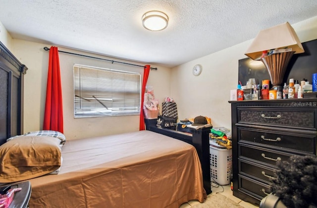 bedroom with a textured ceiling