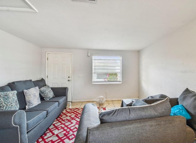 view of tiled living room