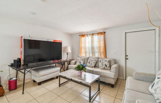 view of tiled living room