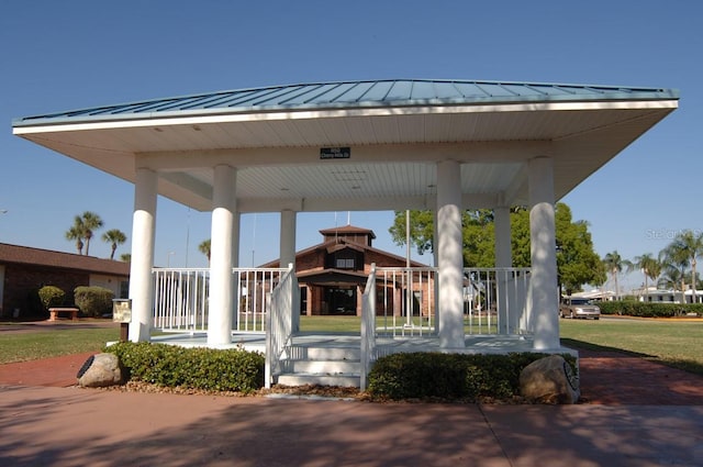 view of community with a gazebo