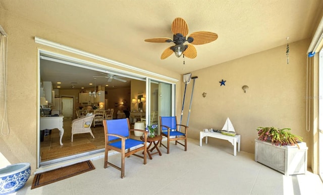 view of patio / terrace with ceiling fan