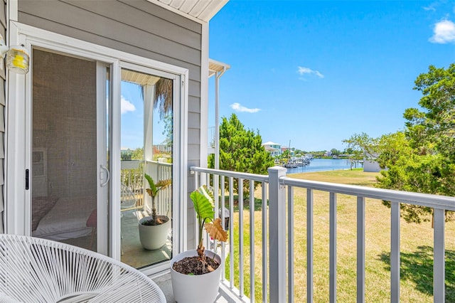 balcony with a water view