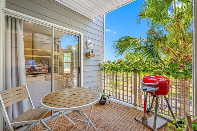 balcony featuring grilling area