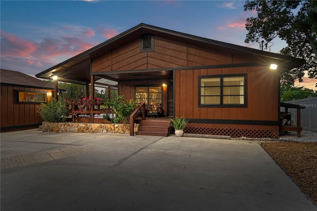 view of front of home with a porch