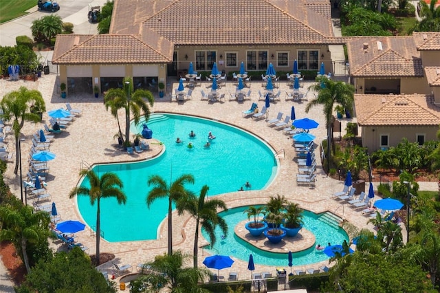 view of pool with a patio