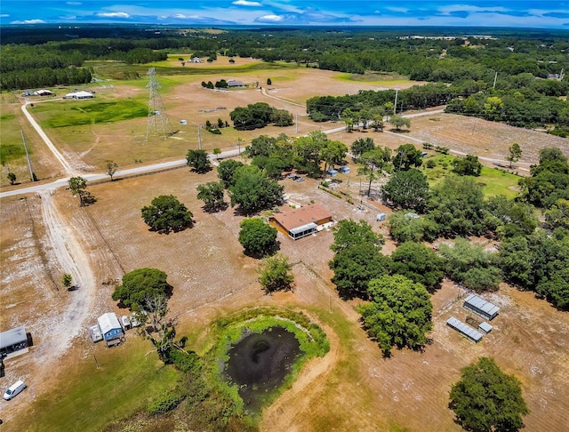 drone / aerial view with a rural view