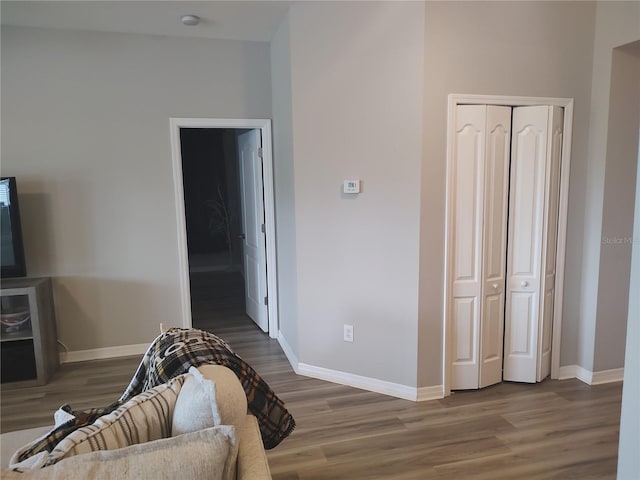 living room with wood-type flooring